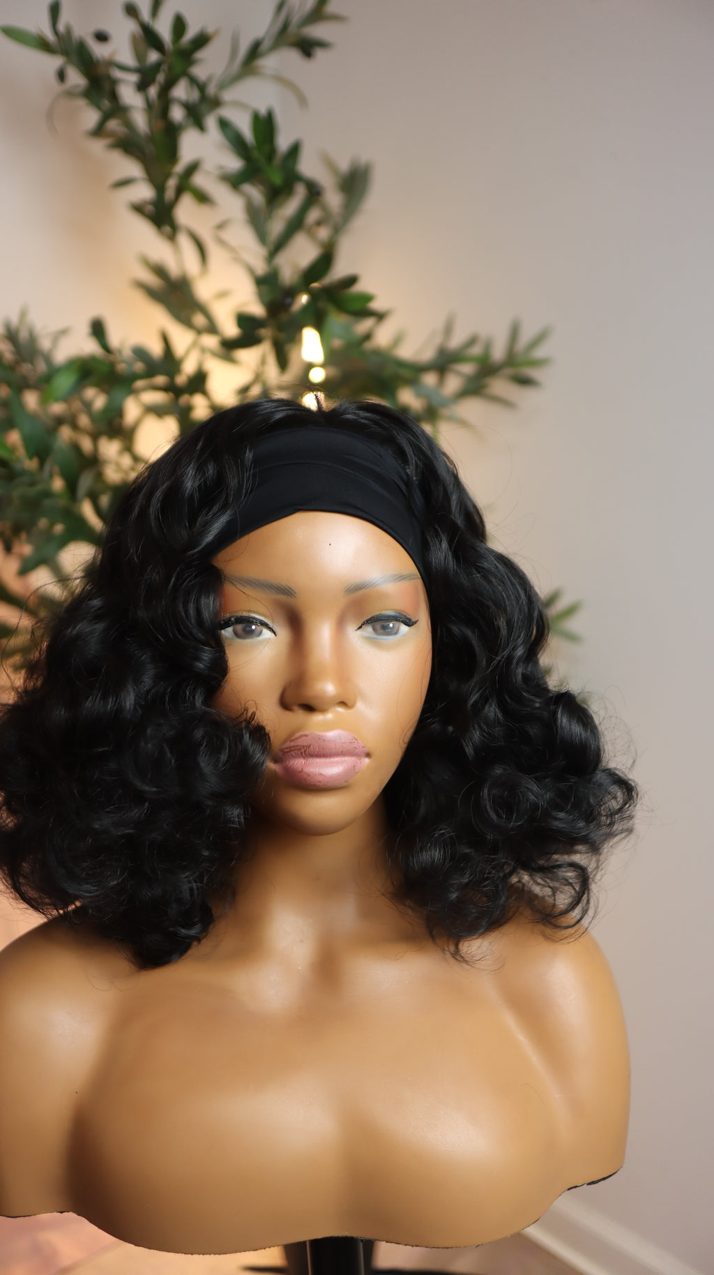 Black Curly Headband Wig – Glueless Throw-On, Beginner Friendly