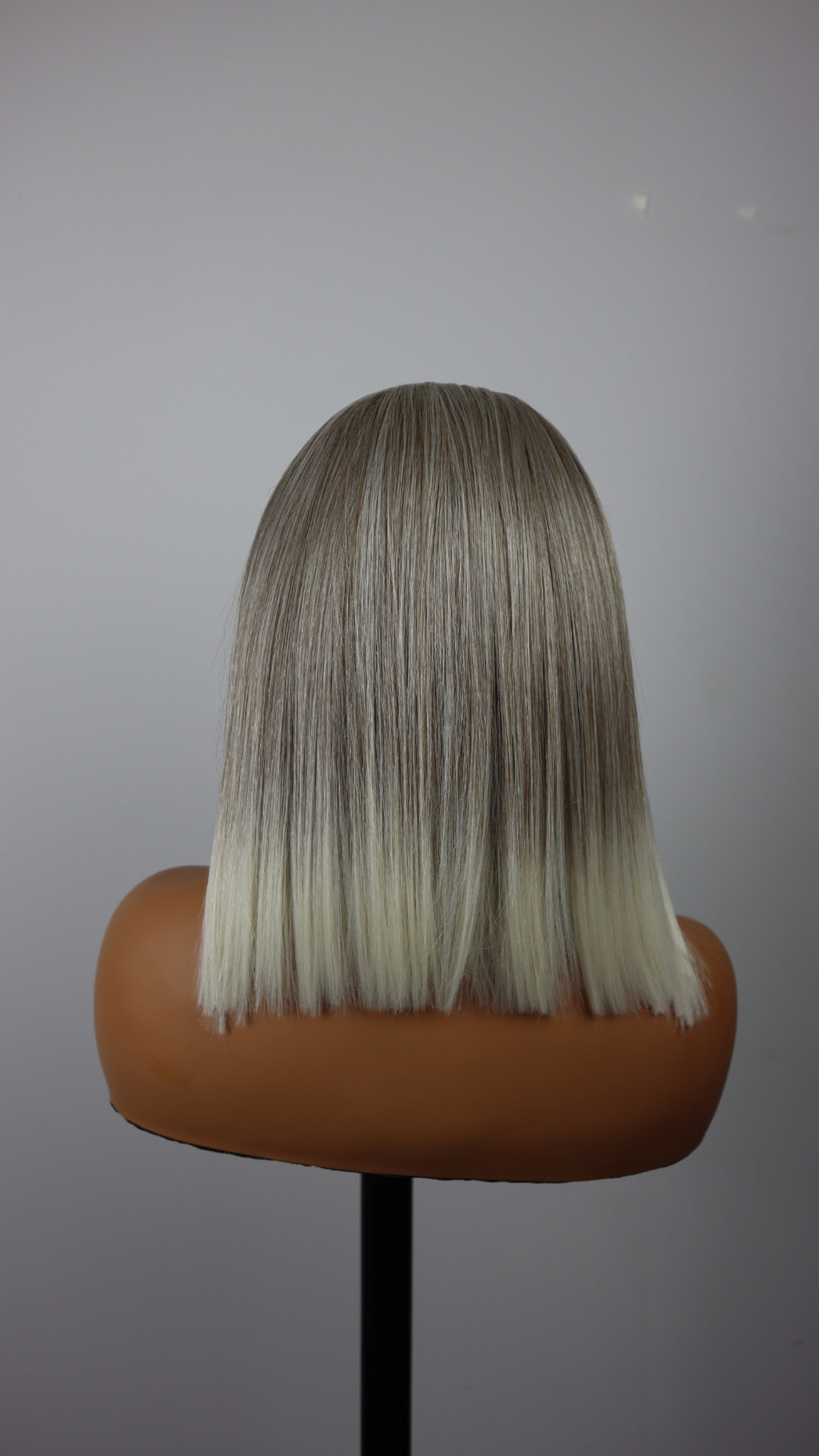 Ash Blonde Ombre Bob Lace Front Wig – Sleek Straight, Glueless Install