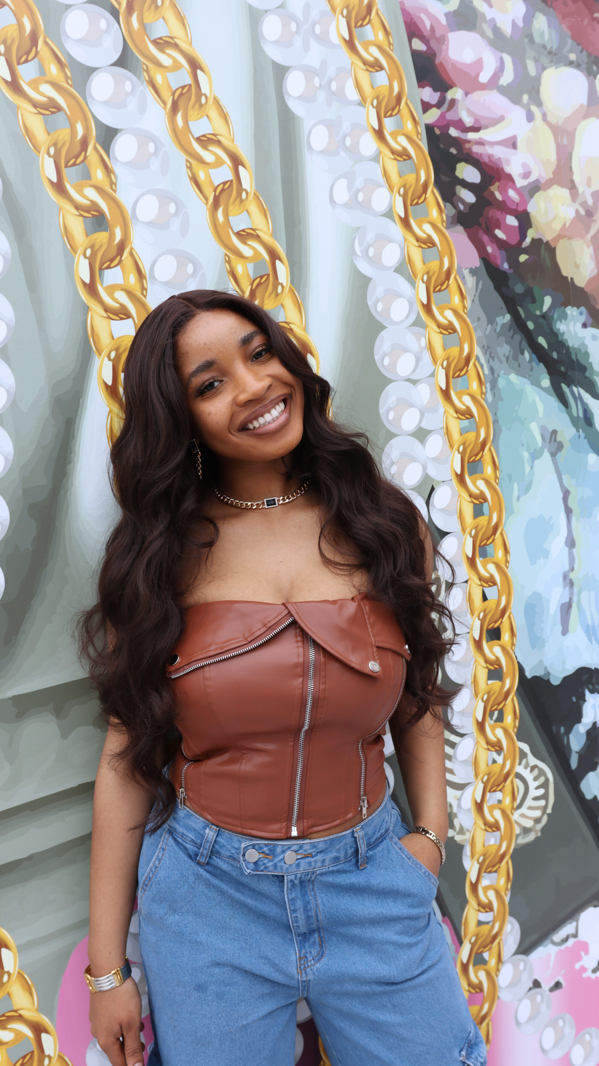 GLAM - body wave  with face framing layers  T-Part Wig