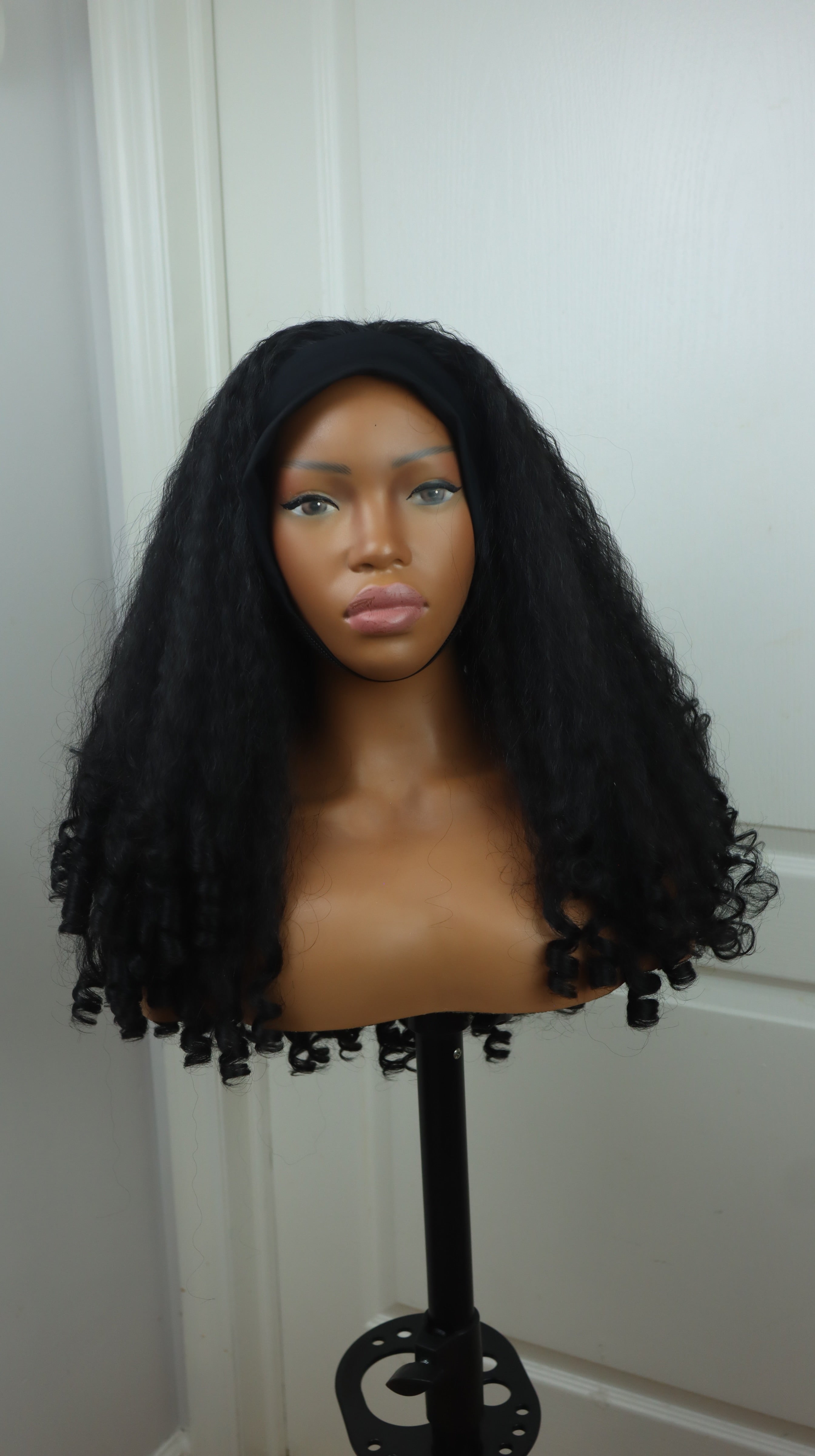 Curly Afro Kinky Head band wig