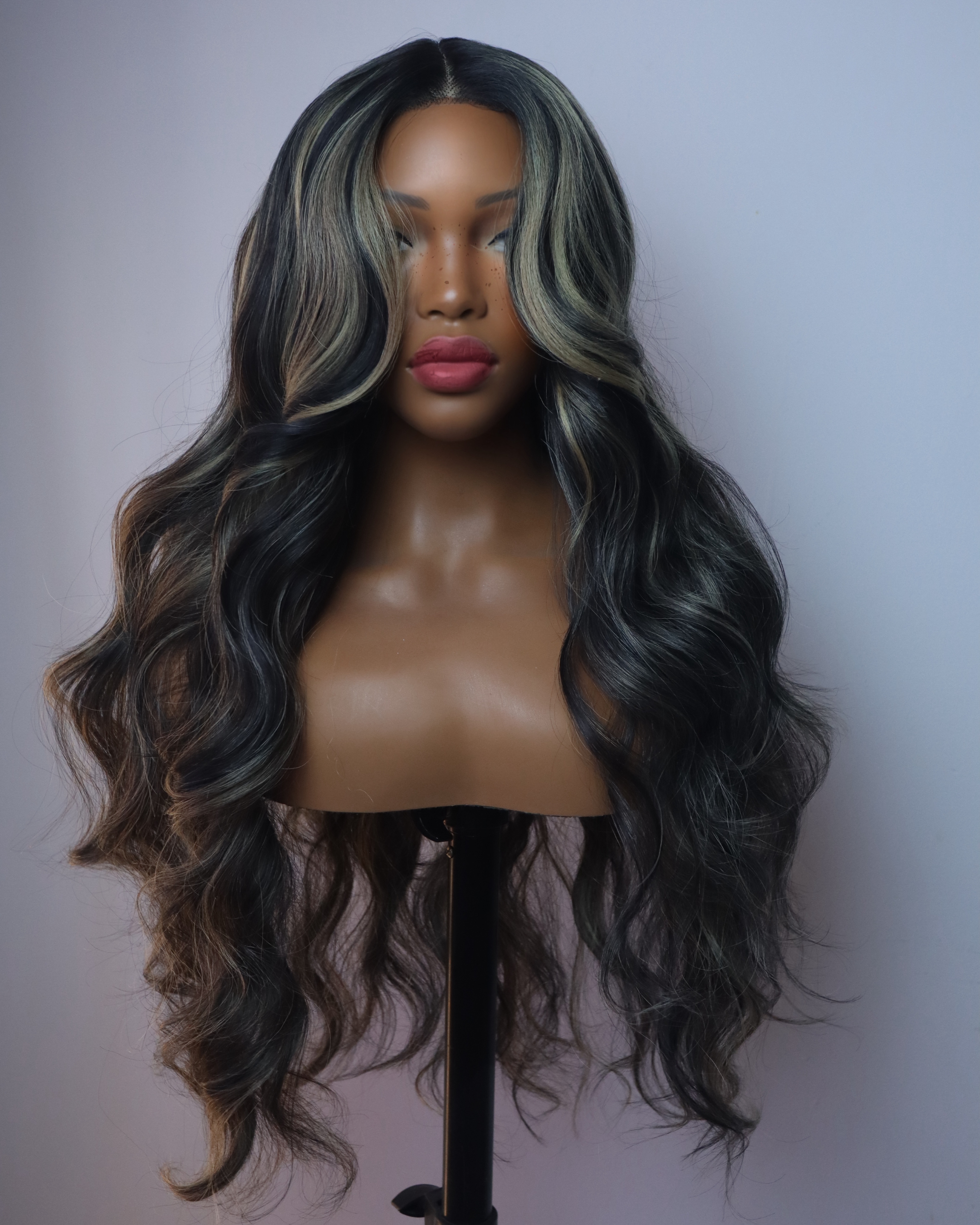 GLAM - body wave  with face framing layers  T-Part Wig